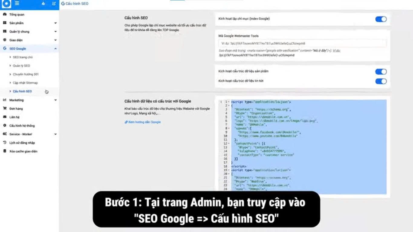 Hướng dẫn cấu hình SEO trong Admin từ A - Z giúp lên top Google